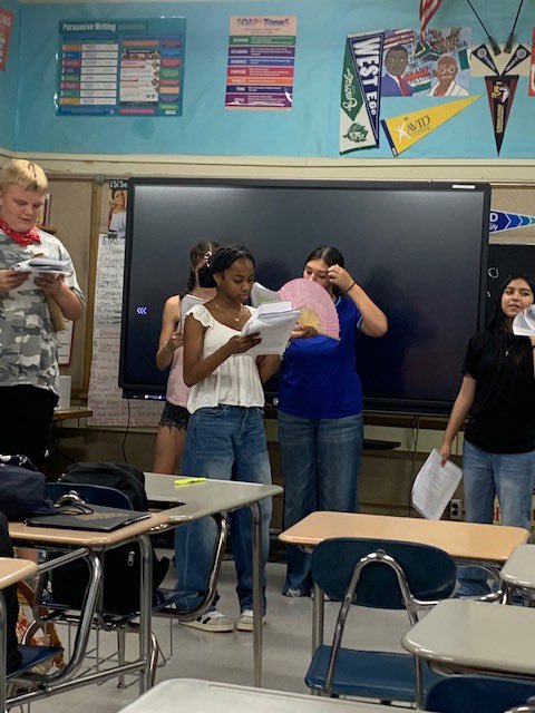 MrsHullSMS's tweet photo. π Students in Drama Class are rehearsing for the one-act play The Winds of Silk, adapted from a Japanese folktale! πΈπ Canβt wait for the performance! πβ¨ #TheaterInAction #MiddleSchoolDrama #SequoiaMiddleSchool https://t.co/4rllJ3iuRo