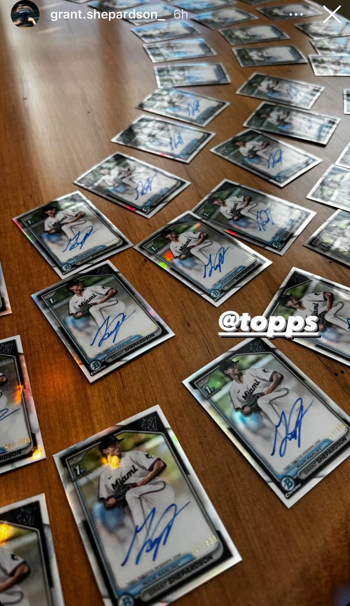 Fish on the Farm (@marlinsminors) on Twitter photo For card collectors, #Marlinsβ fifth round pick Grant Shepardson (<a href="/gshep271/">Grant Shepardson</a>) will have autographed cards in the next Bowman Chrome set. Set to release next year. For card collectors, #Marlinsβ fifth round pick Grant Shepardson (<a href="/gshep271/">Grant Shepardson</a>) will have autographed cards in the next Bowman Chrome set. Set to release next year.