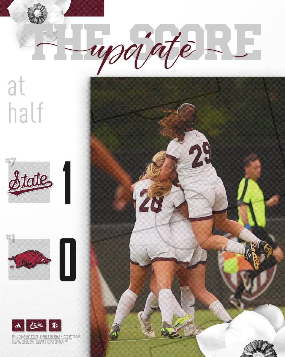 HailStateSOC's tweet photo. Dawgs lead at the half!

#HailState🐶 https://t.co/XKIYGqEJan
