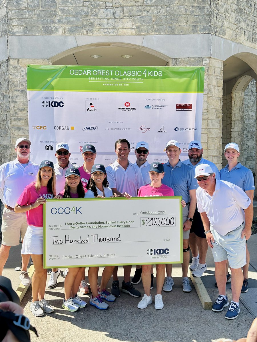 traciefrazier's tweet photo. It’s not everyday you are tasked with putting together a charity golf tournament in 5 months. But when it happens, you go all in! Proud of the huge effort from our mktg team & @KDC_Development for hitting our goal to give 4 deserving charities $50k/ea. #CCC4K https://t.co/eEJbRnKK0X