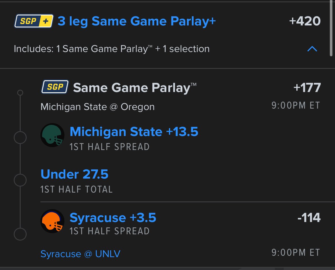 Doverbets's tweet image. College football parlays 

Let’s have a Friday night fellas