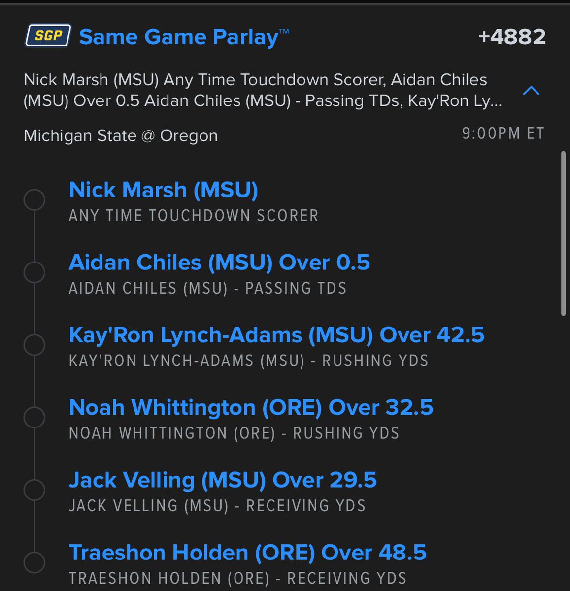 Doverbets's tweet image. College football parlays 

Let’s have a Friday night fellas