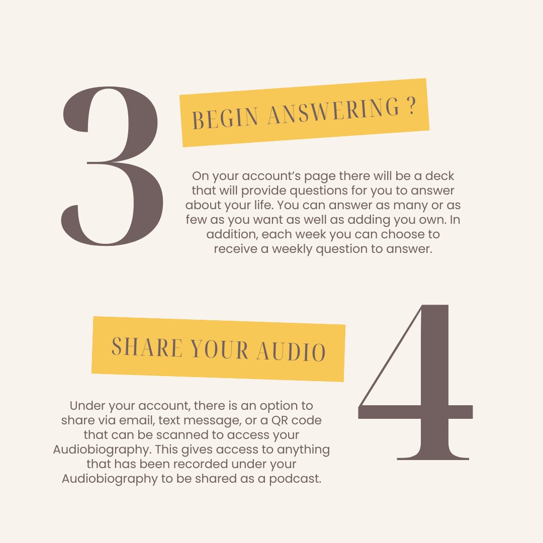 Audiobiography's tweet photo. Wondering how easy it is to set up an Audiobiography? Wonder no more

#Audiobiography #LifeStory #VoiceJournal #AudioJournal #LifeTales #SoundMemories #VoiceMemoir #MyStory #Biography #Memoir #Narrative #Storytelling #LifeJourney #PodcastJournal #AudioStory #PersonalGrowth https://t.co/0ibghfQeaU
