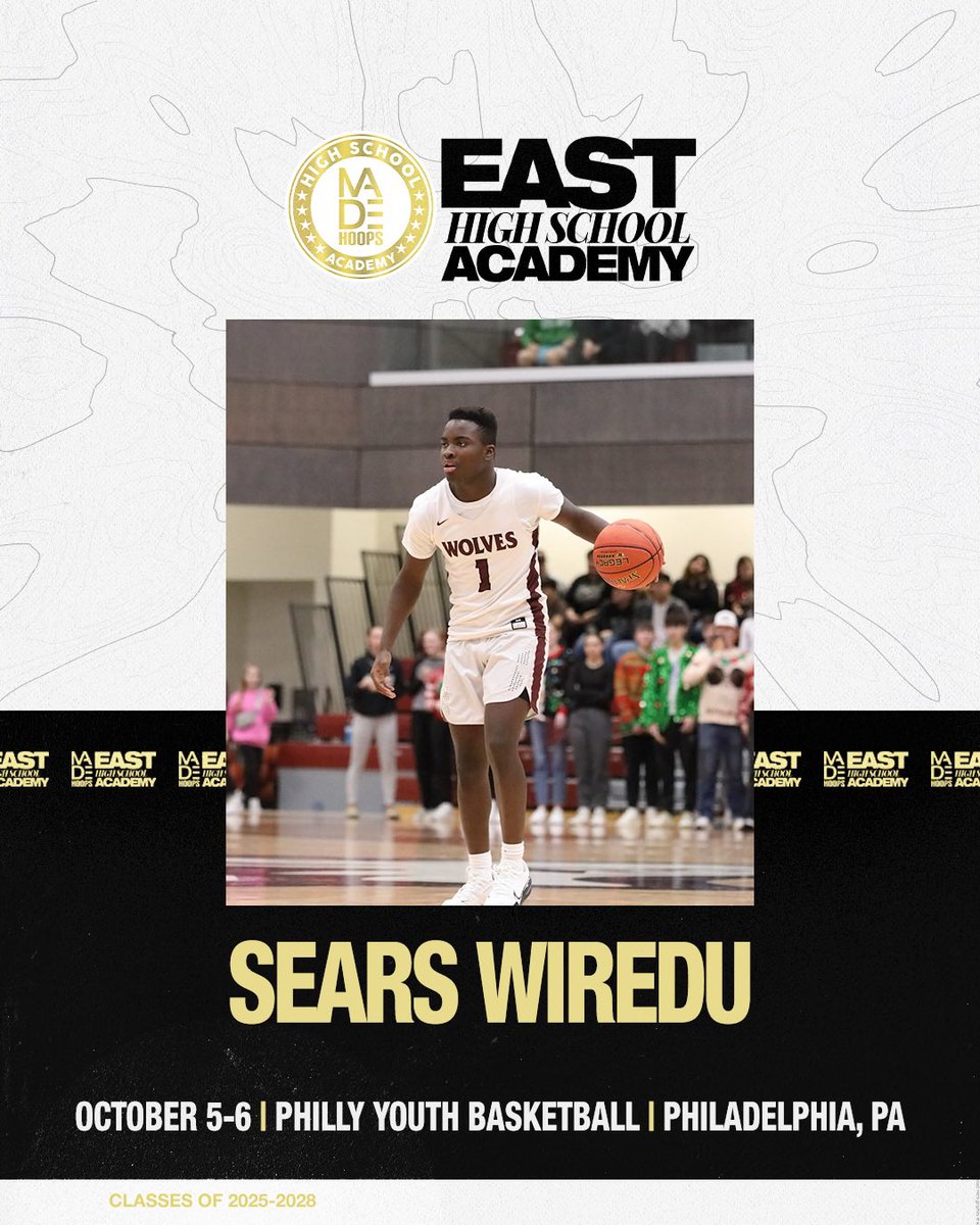 SearsWiredu's tweet photo. Excited for the opportunity by @madehoops to hoop at the east high school academy. Where I will be playing with some of the top ranked players in the country… Ready to work! #searswiredu #itshowtime #madehoops https://t.co/Bi51iakACe