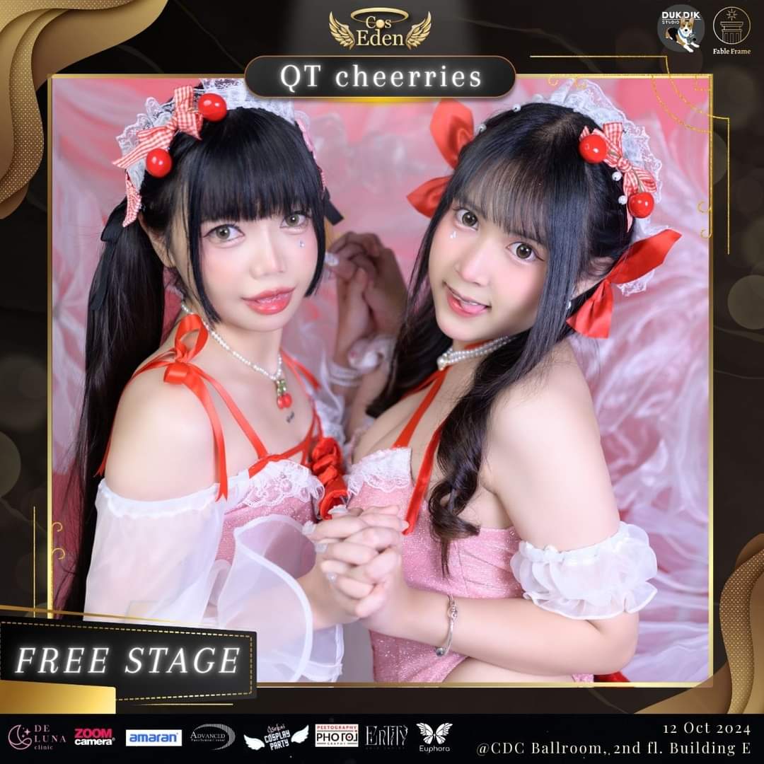 สวัสดีค่าา 
พบกับพวกเรา QT cheerries รอบนี้ตั้งใจฝึกซ้อมเพื่อมาเจอทุกๆคนเลย
แล้วพบกันที่งานนะ (´▽`ʃ♡ƪ)
_____________
📍<a href="/CDC/">This is not the CDC</a> Ballroom, 2nd fl. Building E
📍12 Oct 2024 
📍12:00 - 21:00
___________

#CosEden #cosplay #cosplayconvention #sexycosplay #cosplyers #sexyartists