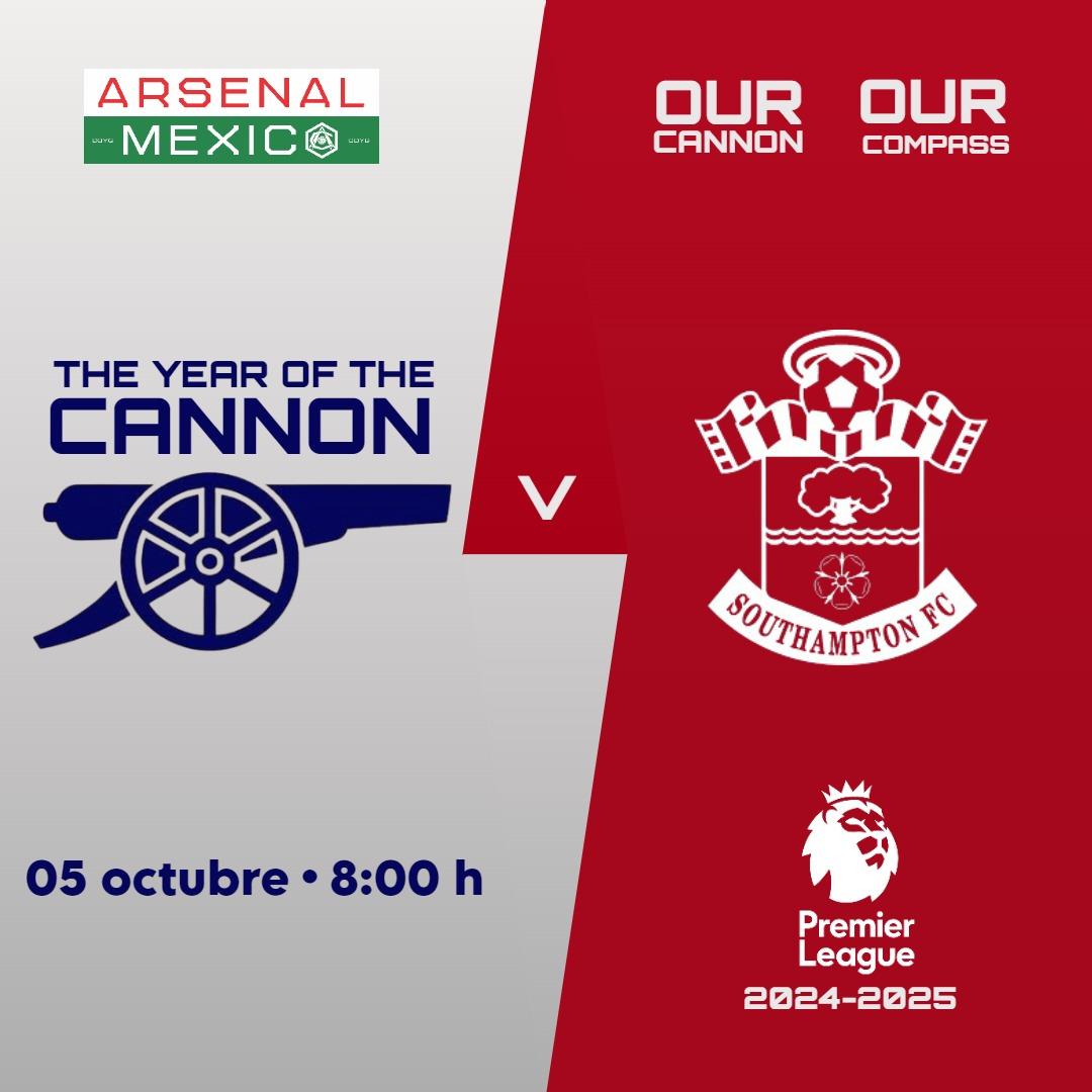 GoonersMexico's tweet photo. Este sábado 5 de Octubre tendremos revancha vs Southampton ! 

Aunque no haya reunión, sigamos apoyando al equipo! El partido será 8 AM no olviden poner su alarma!

#coyg #arsenalfc #arsenalsupporters #gunners #gooners https://t.co/RKy7EPhT8t