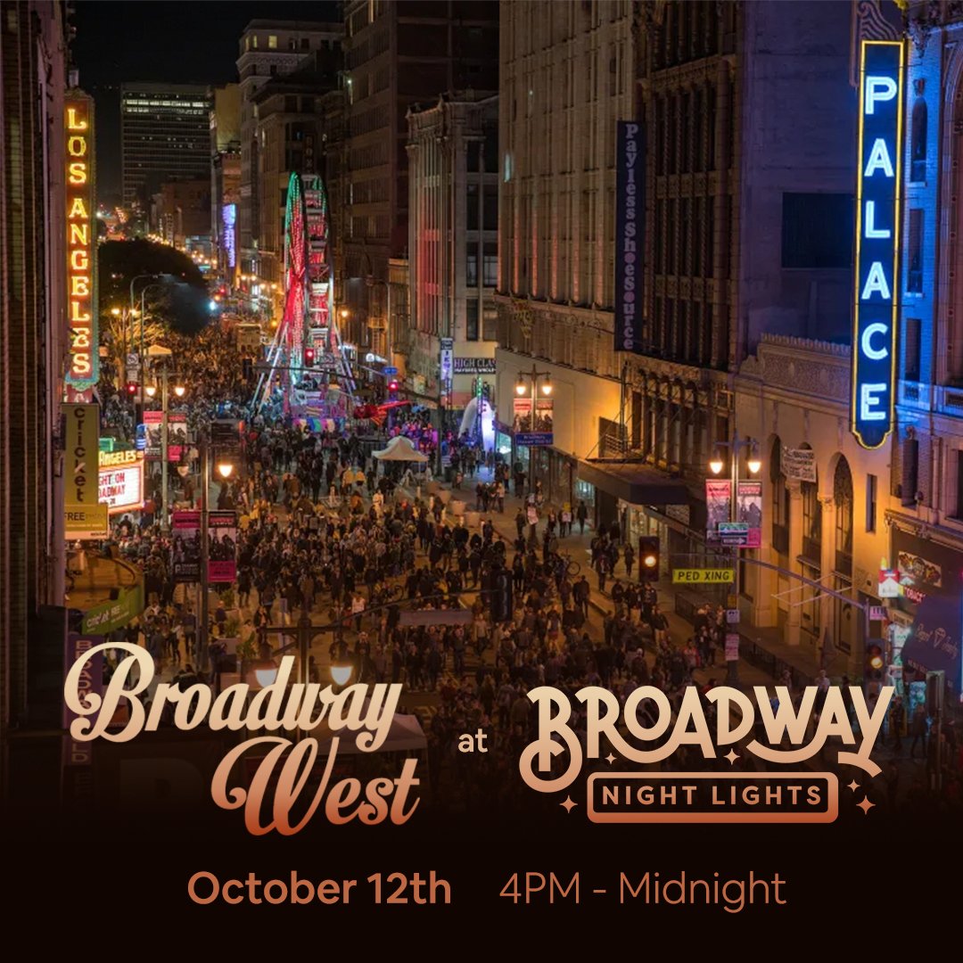 Come experience the magic of our beautiful theater district at Broadway Night Lights on October 12th! We will be there all day at our booth, ready to have fun and share our mission. Three of Downtown LA’s 🌟iconic theaters🌟 are opening their doors. Join us!  📷 Samuel Hernandez