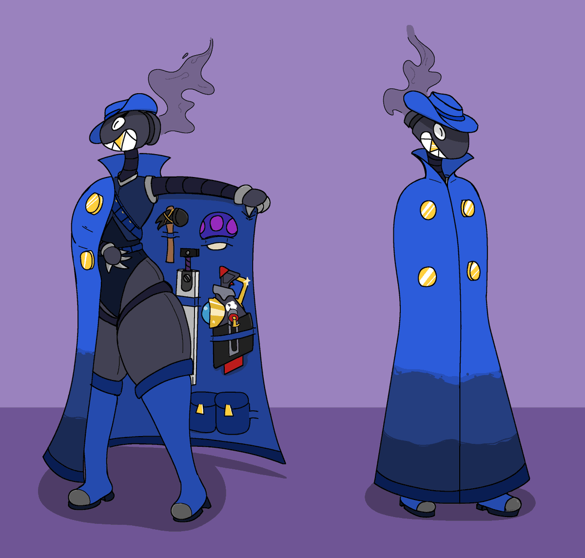OddestOfWayne's tweet photo. We're back on this brain rot again, and this time I wanted to make my own militaristic Bullet bill!

So here's Louise the Quartermaster ! 

I like to think she's the bad guy equivalent to those RPG merchants that just so happens to always be at the same town as the protags. https://t.co/h0BNBgJNiS