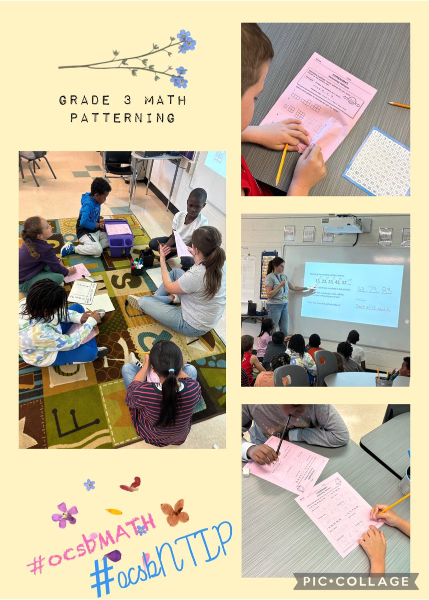 Shoutout to <a href="/MsSTeacher1/">Ms Schellenberger</a> and her Gr. 3 class for their amazing work on patterning in math! With anchor charts and hands-on manipulatives, she’s setting her students up for success in multiple ways! #ocsbMath #ocsbNTIP #ocsbDL
