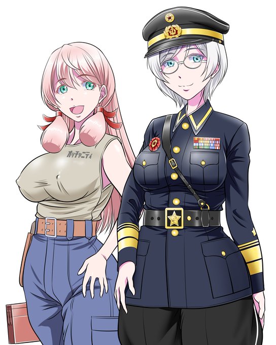 #女の子二人のイラストを貼る見た人もやる 