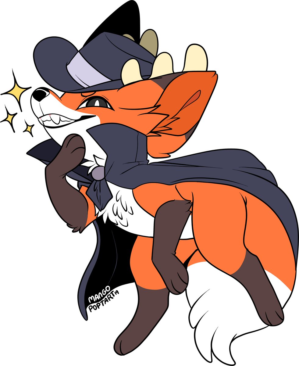 torchesoffate's tweet photo. There was a personal debate on Riley's design on whether he should be as he currently is or this hat and cape design.  Ended up using the cape and hat design as an alternative costume for him.
Art by @MangoPopArt https://t.co/iZsBF7HXlP