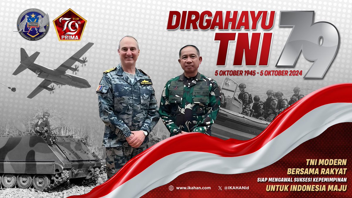 Selamat kepada TNI atas perayaan ulang tahun yang ke 79. Komitmen TNI dan ADF terhadap hubungan bilateral kita terus ditunjukkan melalui program-program pertahanan kita.
Dirgahayu TNI!