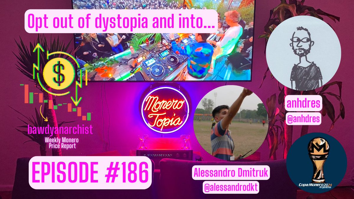 MoneroTopia (@monerotopia) on Twitter photo Join us TMR morning at 11AM-EDT/5PM-CET with special guests <a href="/anhdres/">anhdres 🌿</a> and <a href="/alessandrodkt/">Alessandro Dmitruk</a> to talk about <a href="/copamonero/">copamonero</a> SEMIFINALS! + Price 📈 w/ <a href="/BawdyAnarchist_/">BawdyAnarchist</a>, News 🗞️ w/ @tony_huszar & MORE!
👀➡️: youtube.com/watch?v=dPPKxA…
Join ➡️: streamyard.com/b4bujf8zuw
🙏🏽
🎢<a href="/cakewallet/">Cake Wallet</a> Join us TMR morning at 11AM-EDT/5PM-CET with special guests <a href="/anhdres/">anhdres 🌿</a> and <a href="/alessandrodkt/">Alessandro Dmitruk</a> to talk about <a href="/copamonero/">copamonero</a> SEMIFINALS! + Price 📈 w/ <a href="/BawdyAnarchist_/">BawdyAnarchist</a>, News 🗞️ w/ @tony_huszar & MORE!
👀➡️: youtube.com/watch?v=dPPKxA…
Join ➡️: streamyard.com/b4bujf8zuw
🙏🏽
🎢<a href="/cakewallet/">Cake Wallet</a>