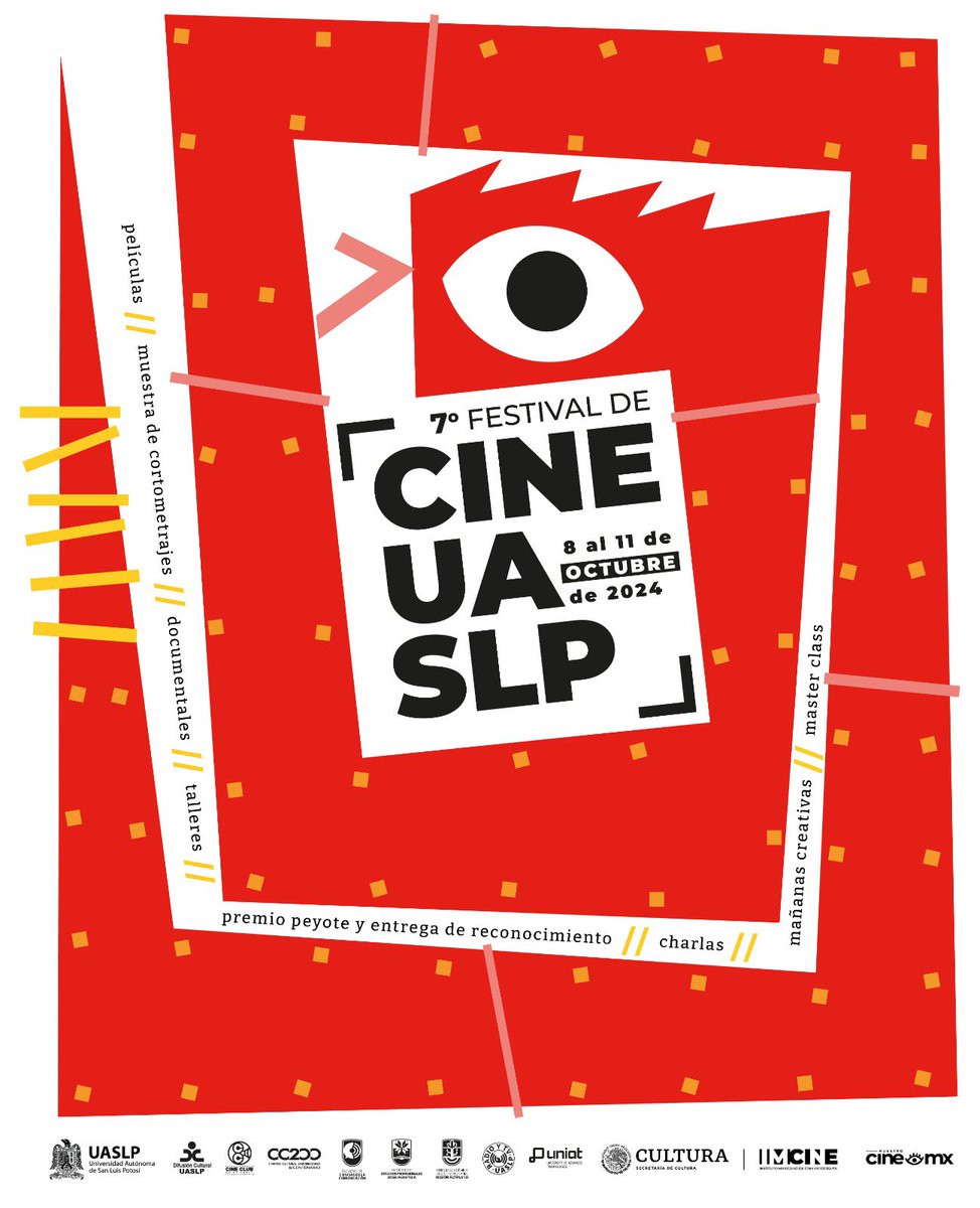 RodandoFilmFest's tweet photo. El próximo martes 8 de octubre inicia la 7a edición del FESTIVAL DE CINE DE UASLP, en el Centro Cultural Bicentenario de la UASLP, con extensiones de su programación en Ciudad Valles y Matehuala.

Programa completo en: @CineUASLP 

 @cc200uaslp @cultura_uaslp https://t.co/tZ1eBD0OCy
