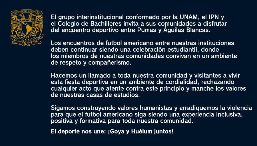 UNAM_MX's tweet image. Aviso: