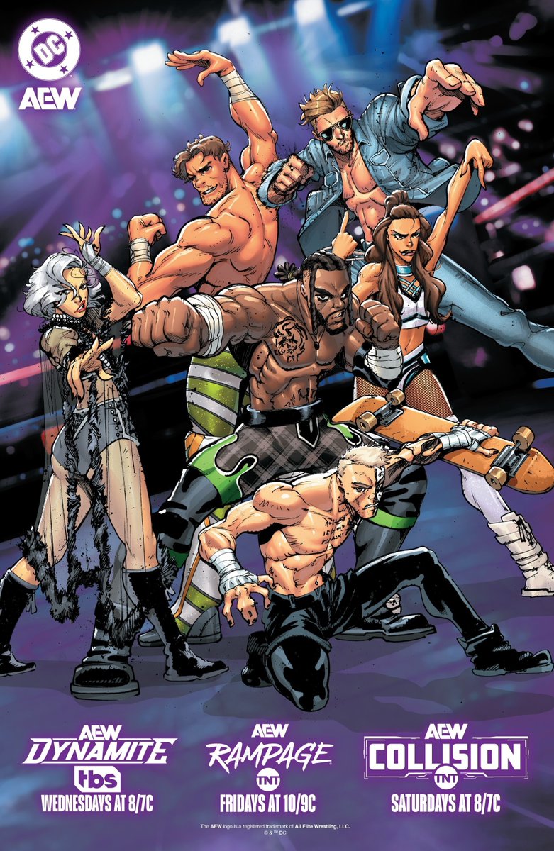 AEW x DC collab from Batman #153.

Swerve Strickland, Darby Allin, Orange Cassidy, Will Ospreay, Britt Baker and Toni Storm. This is so RAD. 🔥