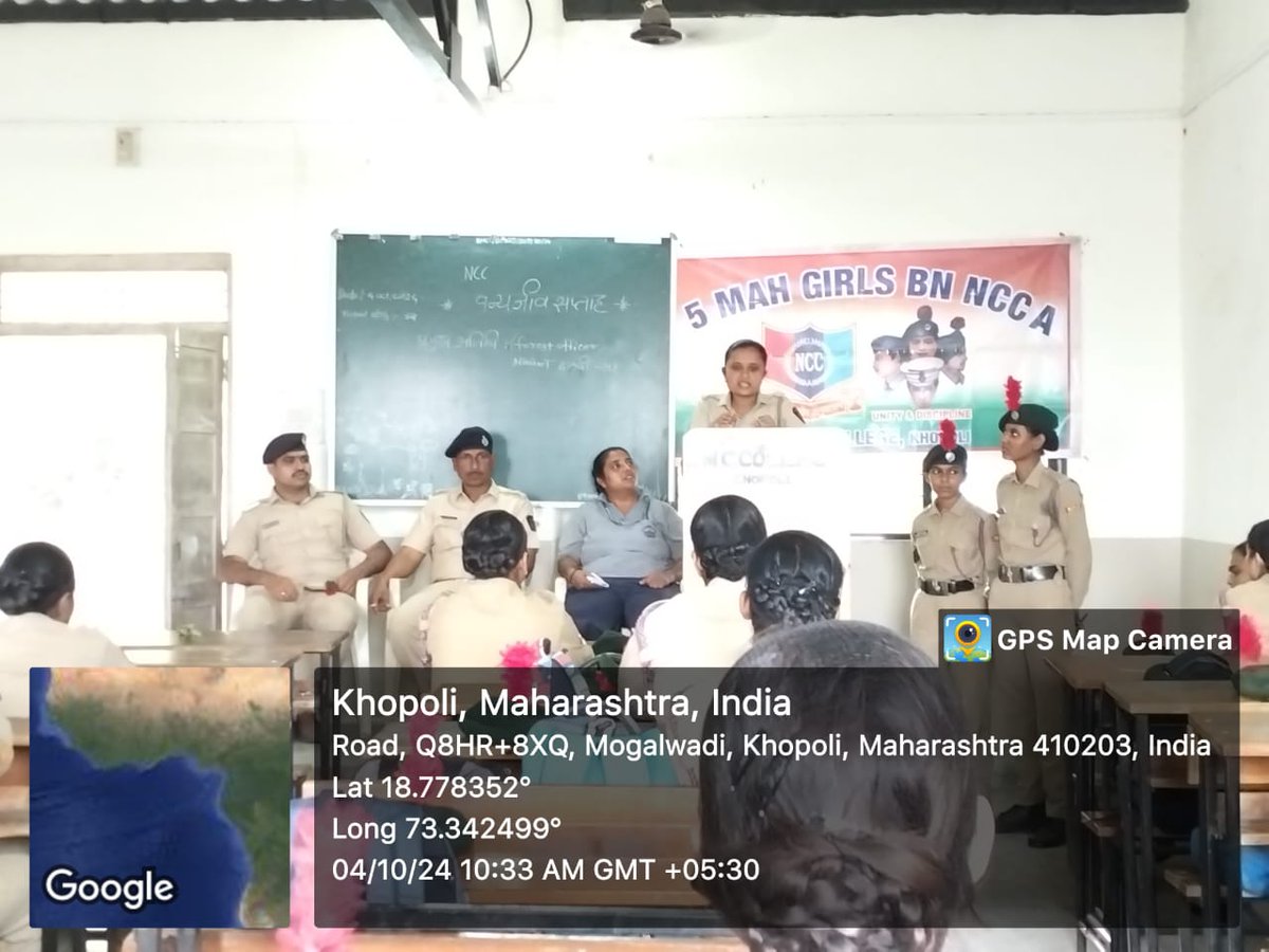 NccKmc's tweet photo. Today Wildlife Week was celebrated in KMC College. Forest Officer Head Bhagwan Dalvi Sir and Sheetal Sawant Mam and his colleagues came who gave us guidance about wildlife and life of other animals. https://t.co/q98gQiayss