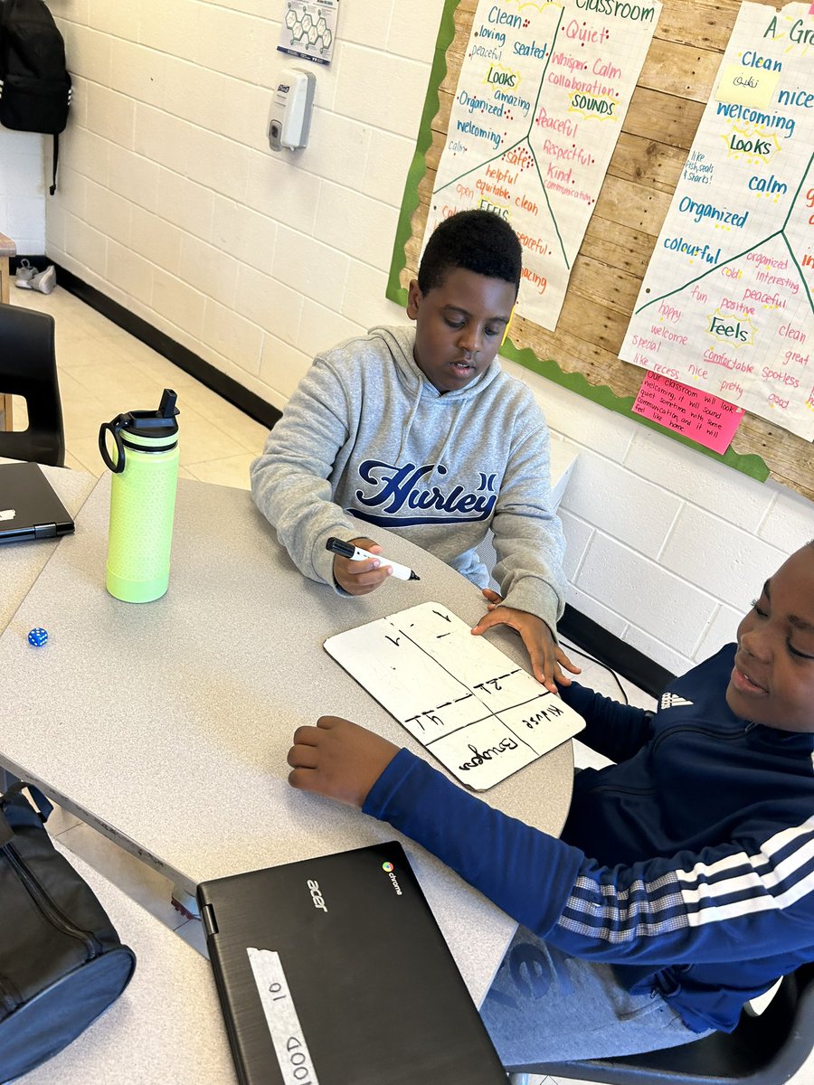 MsWood26's tweet photo. We love using games to practise and review math concepts! Ask your child to show you this place value game— all you need is dice. #ocsbmath @StElizabethOCSB @OttCatholicSB https://t.co/GSf6O0w6lA