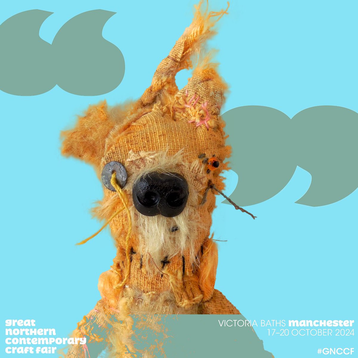 Who nose? Bignose bear nose! Less than 2 weeks to go till <a href="/GNCCF/">GNCCF</a> Manchester! 😱
.
Get your tickets at: greatnorthernevents.co.uk
.
17-20 October
Venue: Victoria Baths, Hathersage Road, Manchester M13 0FE
.
#GNCCF  #GNCCF24 #Manchester #CraftSaysSomething #textileart #ccmakers