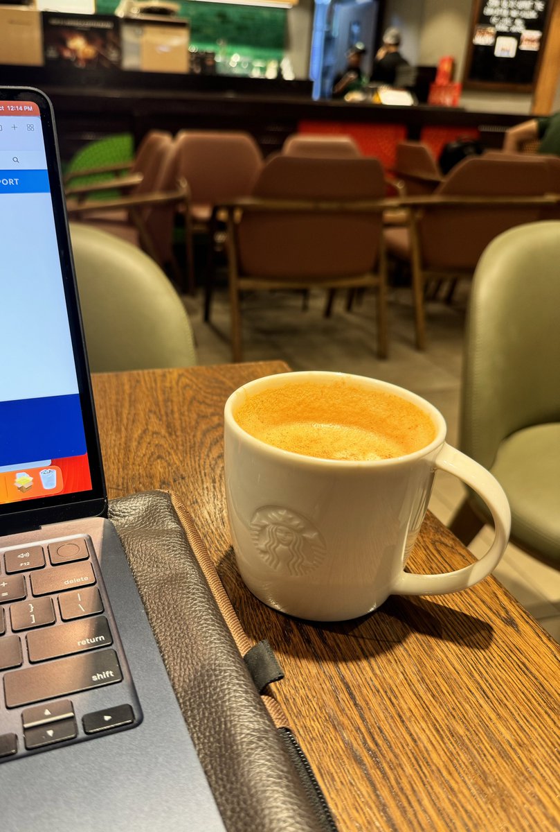 First Pumpkin Spiced Latte of the season 🫢☕️ #workfromcafe <a href="/StarbucksIndia/">Starbucks India</a> <a href="/Starbucks/">Starbucks</a>