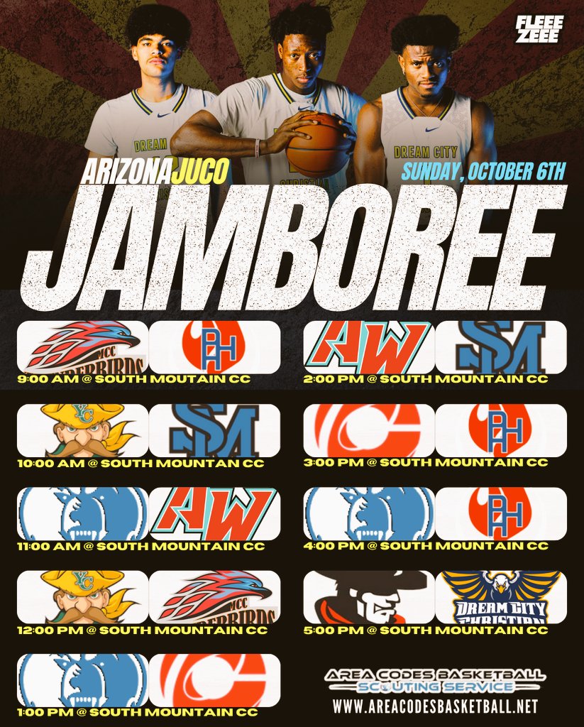 ARIZONA JUCO JAMBOREE SUNDAY OCTOBER 6 @ SOUTH MOUNTAIN  COMMUNITY  COLLEGE 🏀