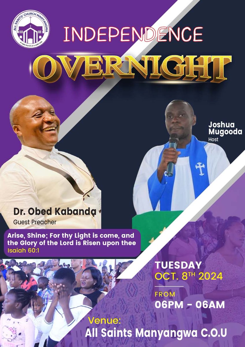 All Saints Church Manyangwa (@ascmanyangwa) on Twitter photo Save the date as all roads will lead to All Saints Church Manyangwa for one of the most powerful overnight
<a href="/coufamilytv/">COU Family TV</a>
<a href="/newvisionwire/">The New Vision</a>
<a href="/DailyMonitor/">Daily Monitor</a> Save the date as all roads will lead to All Saints Church Manyangwa for one of the most powerful overnight
<a href="/coufamilytv/">COU Family TV</a>
<a href="/newvisionwire/">The New Vision</a>
<a href="/DailyMonitor/">Daily Monitor</a>