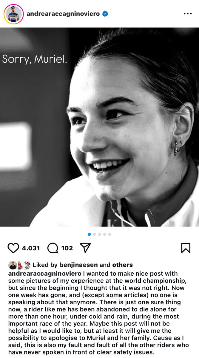 Domestique___'s tweet image. It’s time to speak up! 🙏 Andrea is one of the first to do so, hopefully not the last …

📸 Instagram Andrea Raccagni Noviero