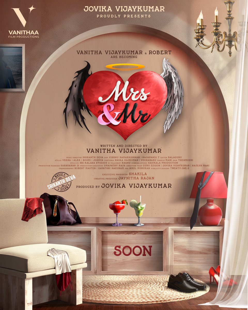 Mrs &amp; Mr our film is in it’s final stage of post production, will meet you in theatres soon ❤️ 

<a href="/vanithavijayku1/">Vanitha</a> 
#Robert
<a href="/srikanthdevaMD/">Srikanth deva official</a> 
<a href="/onlynikil/">Nikil Murukan</a> 

#mnm