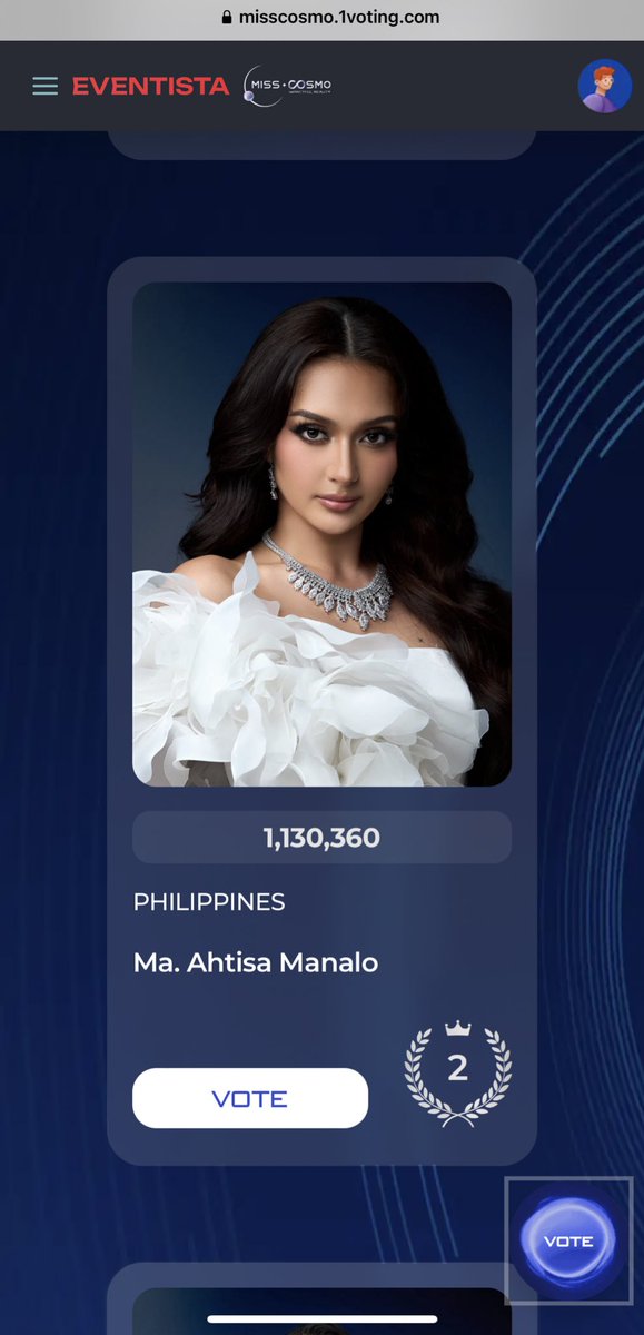 JKSTAYO's tweet photo. PHILIPPINES🇵🇭 LET’S HELP our Candidate!
VOTE MISS COSMO AHTISA MANALO!

https://t.co/ITXAlrt4eJ

She’s NO. 2 as of 1:55pm

LABAN, PILIPINAS!

#MissCosmo #MissCosmo2024 #Philippines #AhtisaManalo https://t.co/fsVuR8q6Tt
