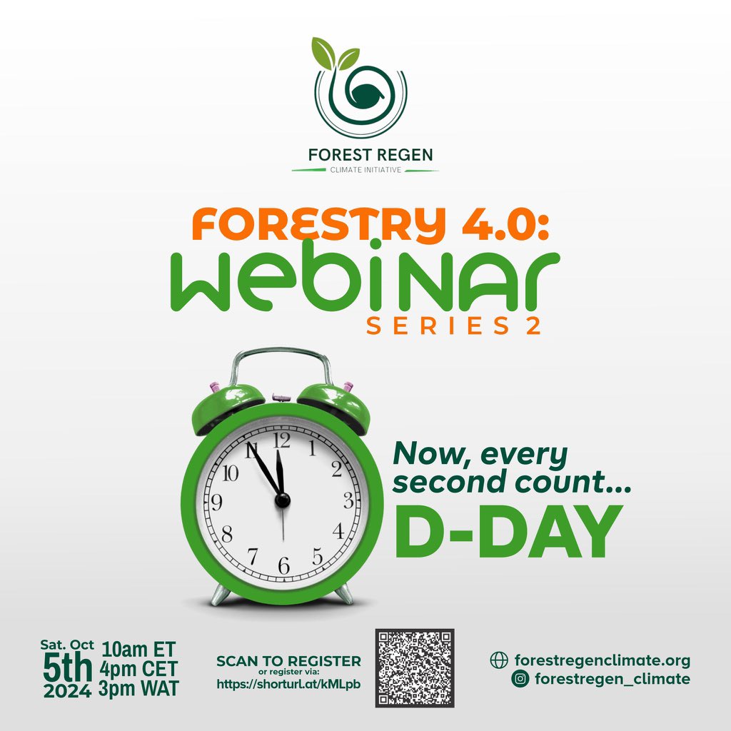 ForestregenC's tweet photo. ‼️‼️‼️‼️
it’s today.
Join us today for our #Forestry4.0webinar series! 🌳🌲
Learn about the growing importance of forestry skills in tackling global environmental challenges.
#Forestry #Sustainability #ClimateAction https://t.co/zgFW7OBlzH