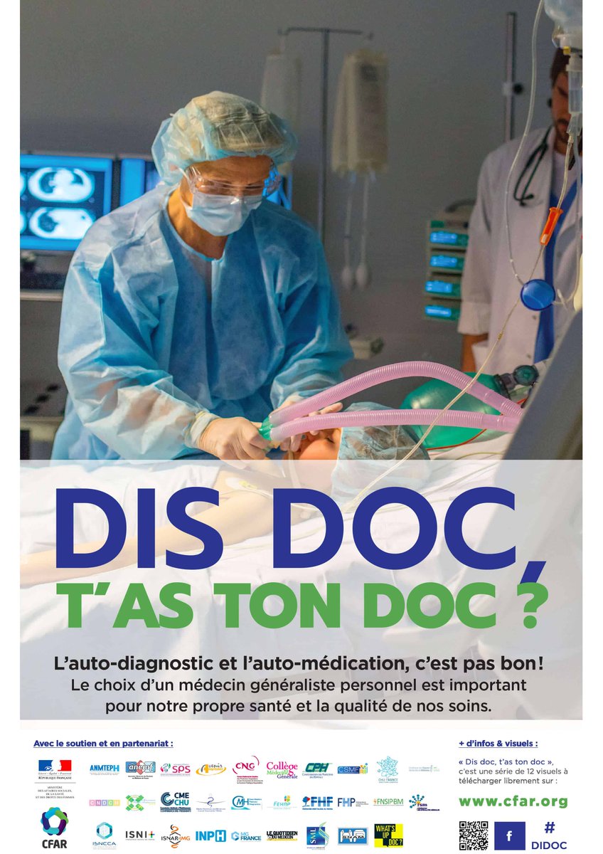 🚨 80% des médecins n'ont pas de médecin traitant. Afin d'éviter les écueils de l'auto-diagnostic, de l'automédication ou du conseil rapide «entre 2 portes »,  la campagne "Dis Doc t'as ton Doc ?" rappelle l'importance d'avoir et de voir régulièrement un médecin traitant.