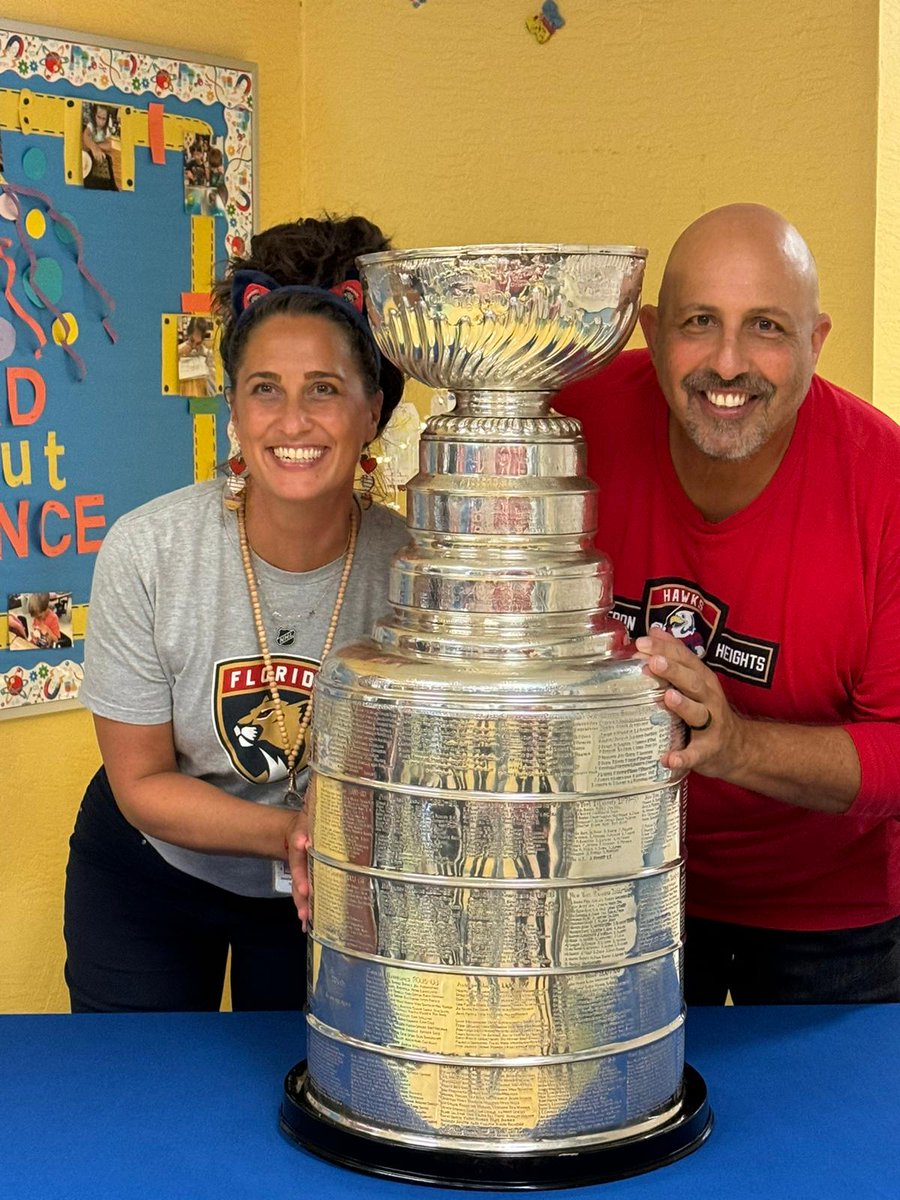 HeronHeightsEl's tweet photo. Today was a pretty epic day for our kids! Thank you to the Thornton and Suh families for sharing The Cup with HHE! This is a core memory our students AND staff will always have! #LetsGoPanthers @browardschools @BCPSNorthRegion @csaban4 @jennmcgreevy https://t.co/x4rzwJSrjQ