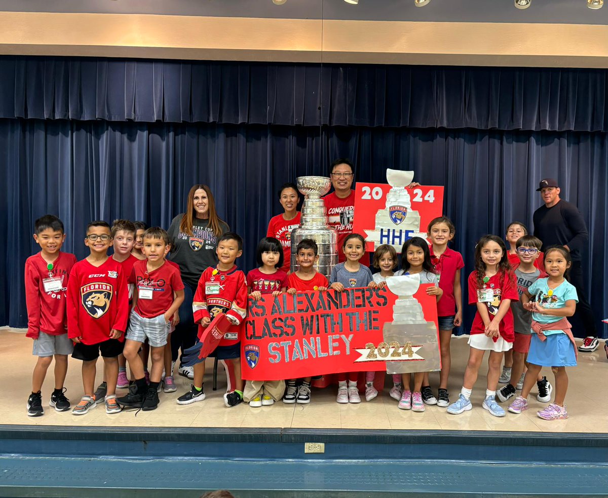 Today was a pretty epic day for our kids! Thank you to the Thornton and Suh families for sharing The Cup with HHE! This is a core memory our students AND staff will always have! #LetsGoPanthers <a href="/browardschools/">Broward Schools</a> <a href="/BCPSNorthRegion/">BCPS North Region</a> <a href="/csaban4/">Craig Saban</a> <a href="/jennmcgreevy/">Lead Learner - Jennifer McGreevy</a>