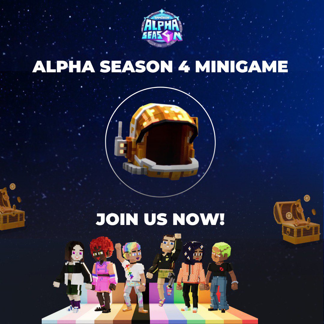 🚀ALPHA SEASON 4 MINIGAME🚀

💥Tin nóng! 10 vé Alpha Season 4 sẽ được phân phát tới 10 người chiến thắng minigame này...

#SandfamVietnam ơi, tham gia ngay minigame đầu tiên trong Alpha Season 4 để mở khóa phần thưởng hành tráng và trải nghiệm độc quyền. Chỉ với