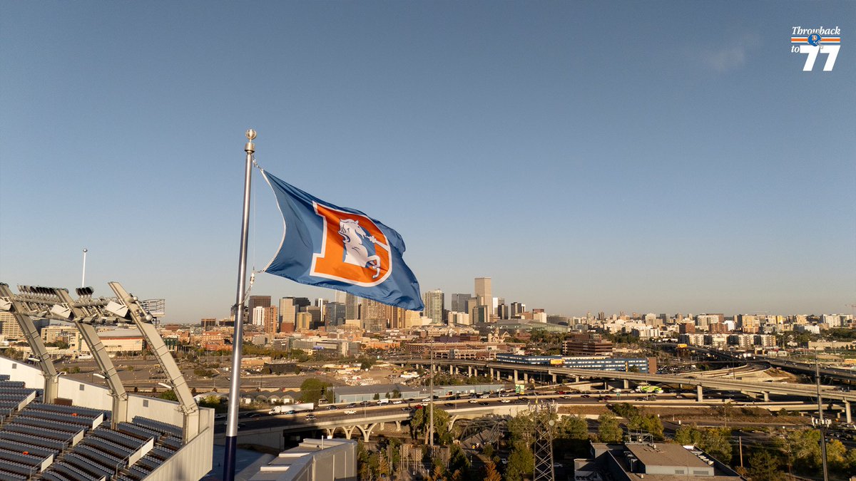 Broncos's tweet photo. The stage is set to #ThrowbackTo77 🏟️ https://t.co/oNEI3Jyeit