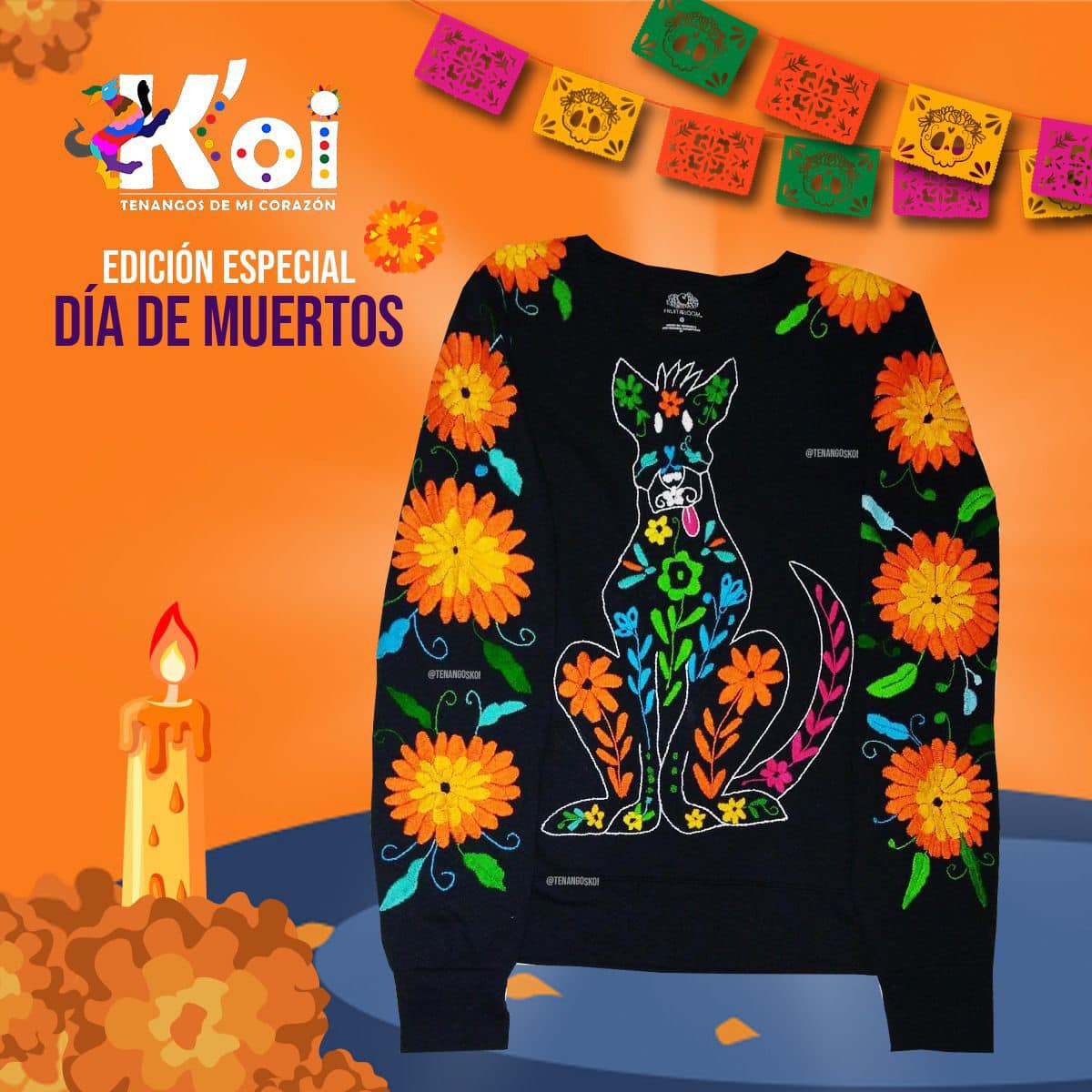 TenangosK's tweet photo. ¡Se acerca Día de Muertos y como cada año traemos esta colección especial para ti! Todo es bordado a mano con nuestros #Tenangos y se pueden personalizar con los colores de tu preferencia. Celebra nuestras tradicionales mexicanas con ropa 100% artesanal ❤
#DíaDeMuertos #Arte https://t.co/Sjk8RP0c2i
