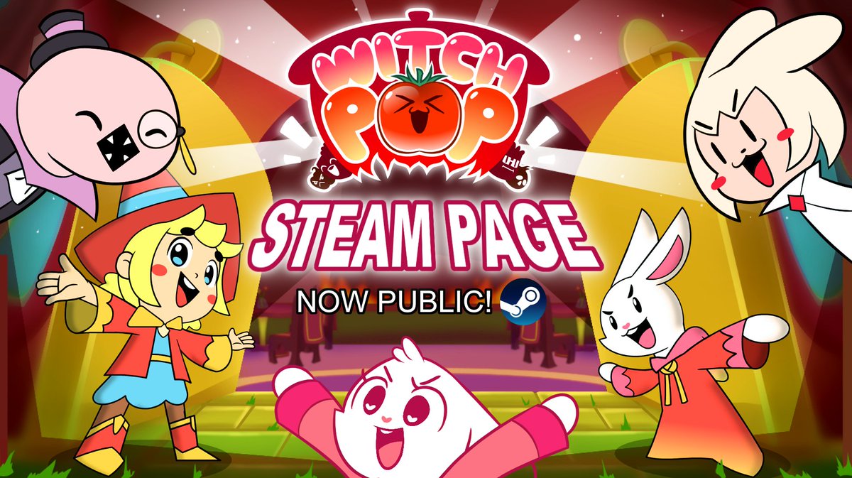 Hey all! 
It is with immense pleasure that my team and I announce that the Steam page for WitchPOP is finally public! We're still working hard on developing this game, but if it's something that'd interest you, please consider wishlisting it! =)

store.steampowered.com/app/3248200/Wi…