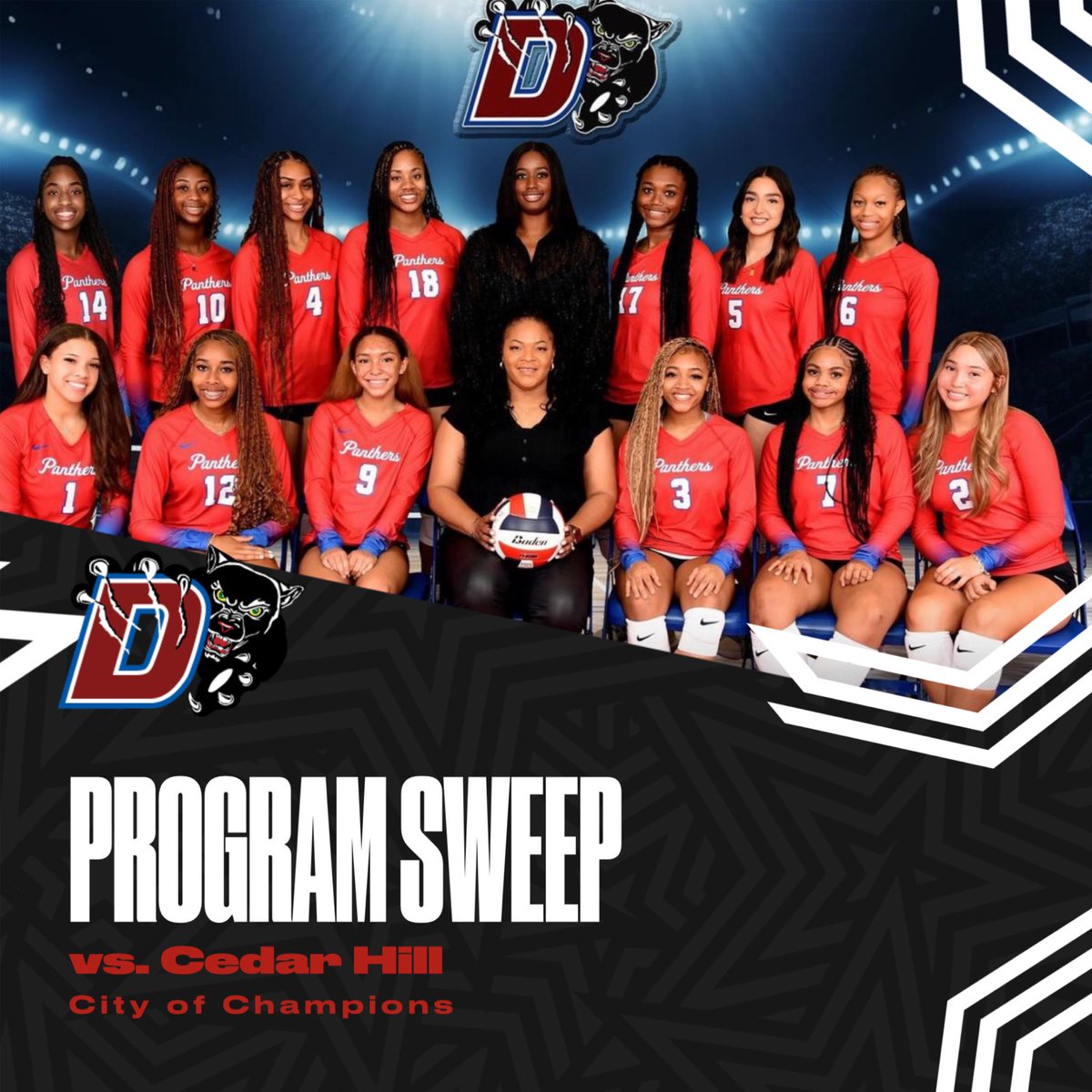 DHS_Vball's tweet image. Another one! Great win tonight ladies against Cedar Hill❤️💙 #cityofchampions #Programsweep