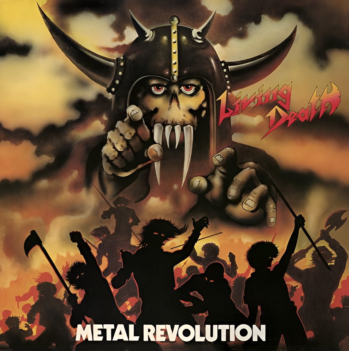 ThisDayInMETAL's tweet image. Oct 4th 1985 #LivingDeath released the album “Metal Revolution” #KillingMachine #RulersMustCome #ShadowOfTheDawn #RoadOfDestiny #ThrashMetal

Did you know…
Due to its cult status the album was re-issued in 2002 by Shark Records.