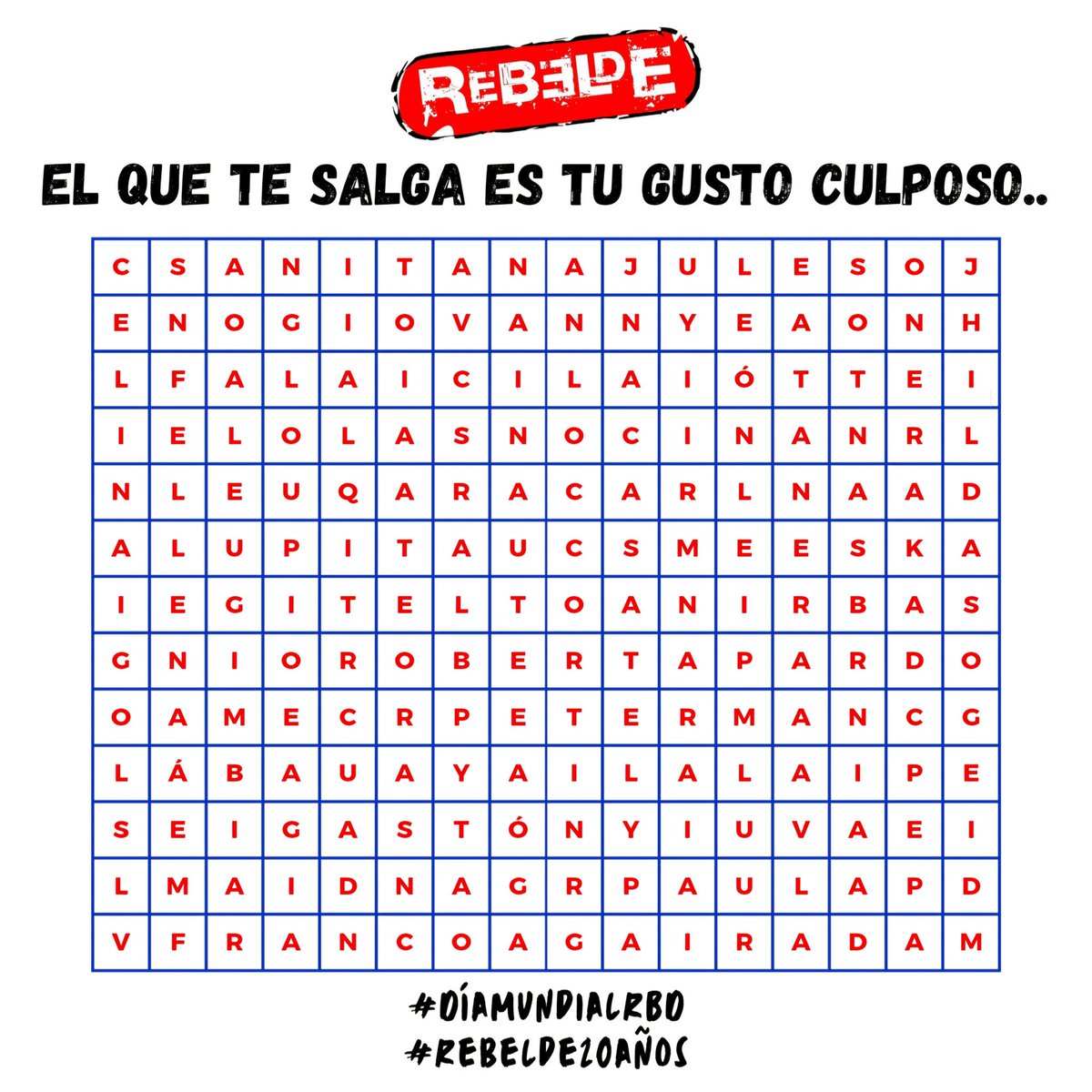 #Rebelde20Años #DiaMundialDeRBD ❤️🤍🖤