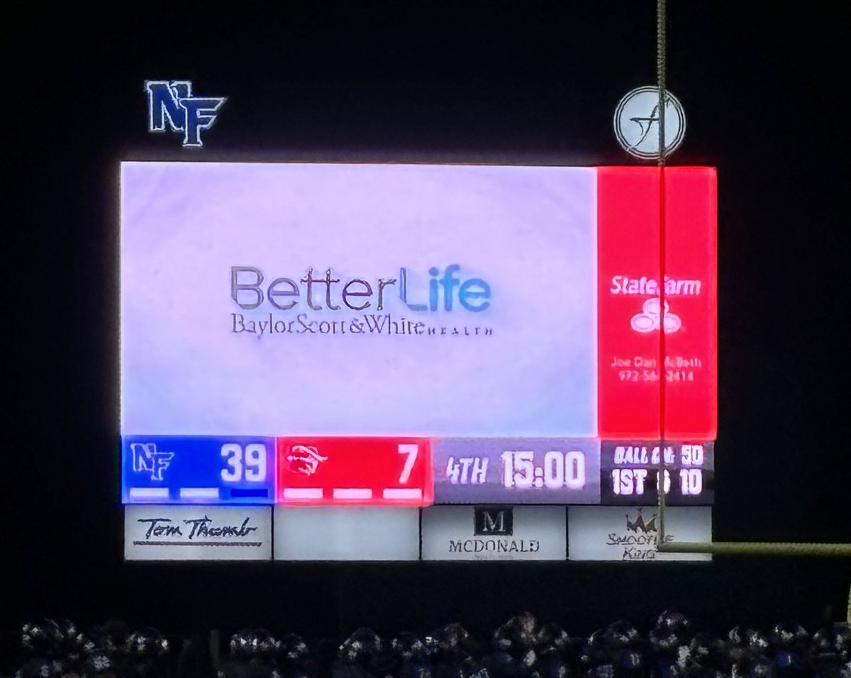 justinwterry's tweet photo. Making history tonight at North Forney’s Better Life Stadium! Inaugural wins for Falcon football and volleyball tonight. What a night! #Forneyfamily https://t.co/xtreOiF9IO
