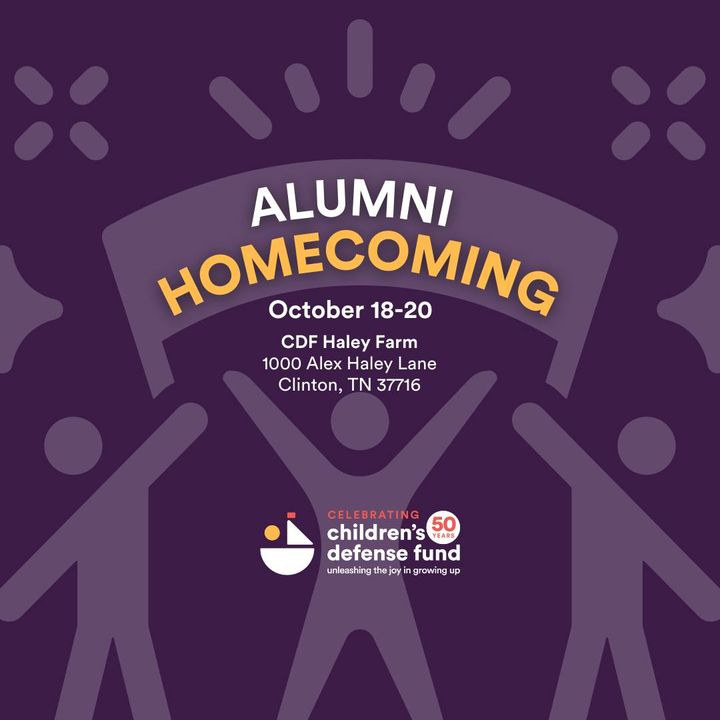 ChildDefender's tweet photo. We’re excited to celebrate 50 years of #UnleashingTheJoy w/our CDF alumni at #CDFHomecoming! Don’t miss your chance to be part of this special event at #CDFHaleyFarm from Oct. 18-20, featuring the Welcome Home Tailgate. Register by Wednesday to join! More: https://t.co/mqIz1Fw10i https://t.co/ARdJk7EaAm