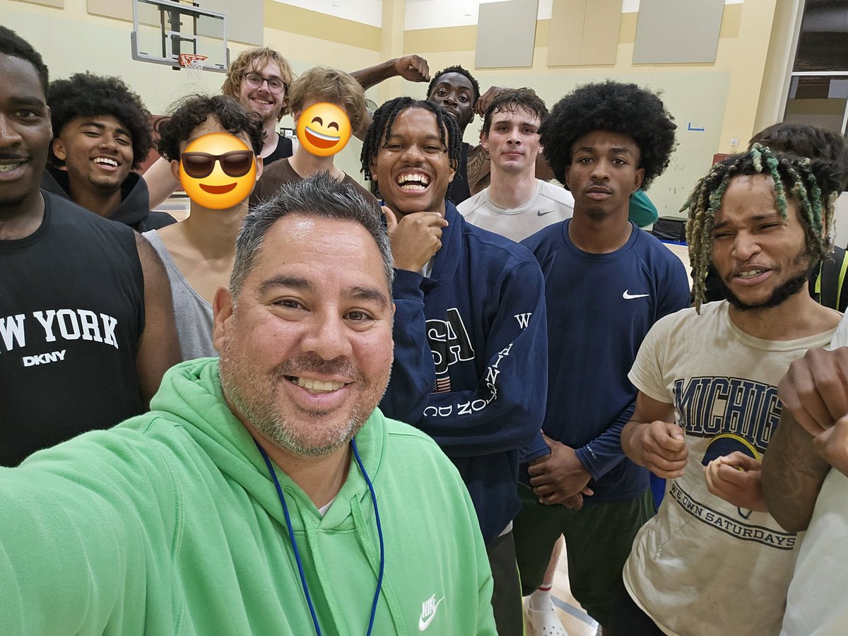 TheCoachDelgado's tweet photo. First full week of basketball practice with our players. Lots of good work and lots of smiles. Not sure if it's too easy or too hard but they still have smiles on their faces for now. Love our energy and look forward to the season ahead. #HardWorkBegins @WCCWolfpackMBB https://t.co/v2RSkl4dIL
