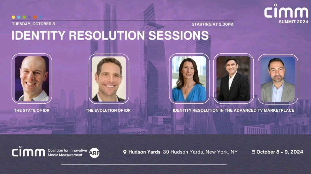 Identity plays such a critical role in our industry, but there are so many nuances that we should be more aware of.  

I am excited to be part of a panel with Carmela Fournier  (<a href="/ComcastAd/">Comcast Advertising</a>), Dan Rosenfeld (<a href="/DIRECTV/">DIRECTV</a>), and Jon Watts (<a href="/CIMM_NEWS/">CIMM</a>) at the CIMM Summit on Oct. 8th.