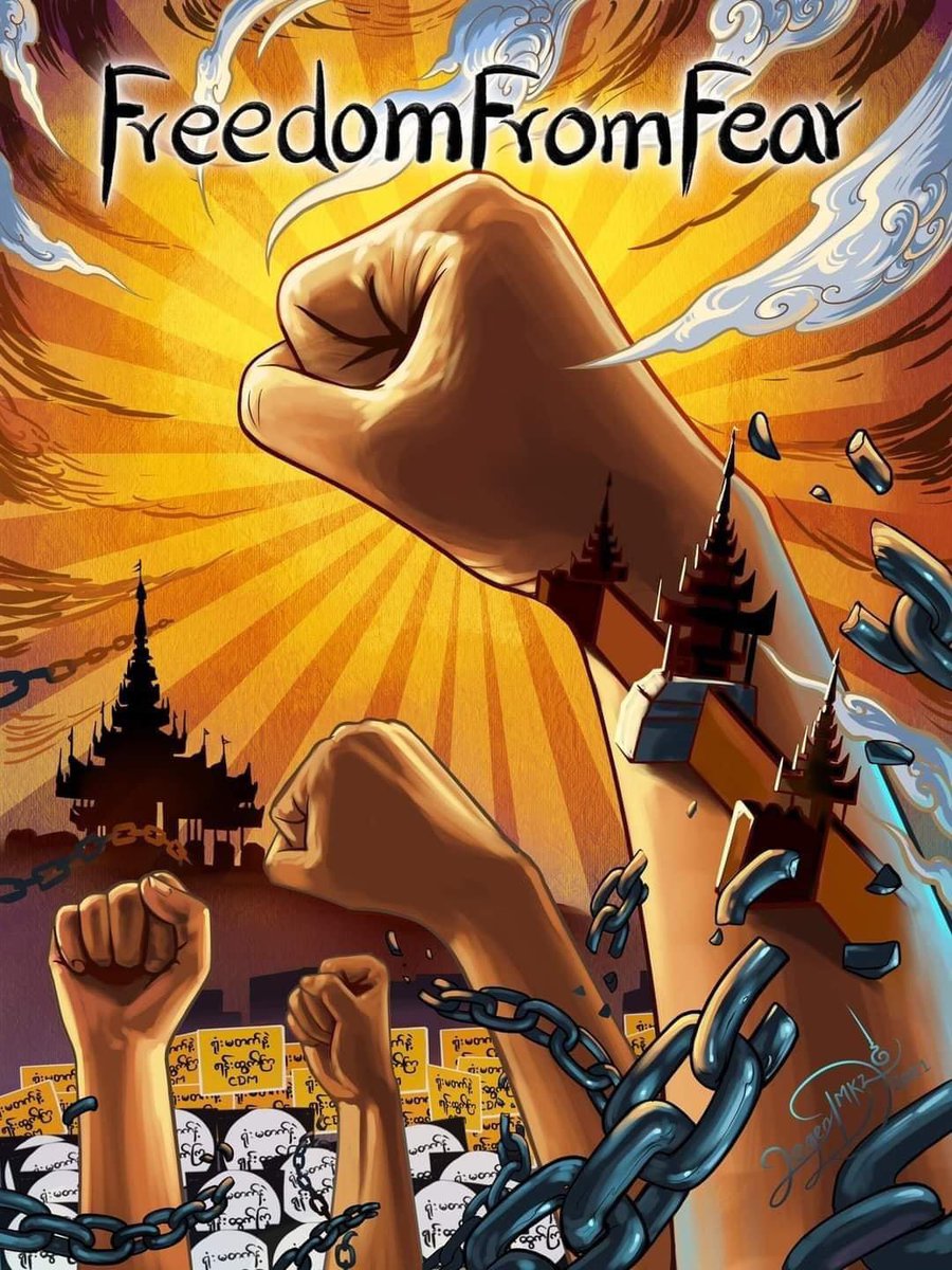 GeckoThetThet's tweet photo. The People’s Revolution Must Succeed 💪🏻
#စစ်ခွေးနိဂုံး2024
#CloseTheSky
#2024Oct5Coup
#WhatsHappeningInMyanmar
#CrimesAgainstHumanity
#SaveMyanmar
#ReleaseTheDetainees
#WarCrimesOfJunta
#HelpMyanmarIDPs
#MyanmarMilitaryTerrorists
#LegalizationOfNUG
#OpposeAntiShamElection https://t.co/6kRDf4C2Do