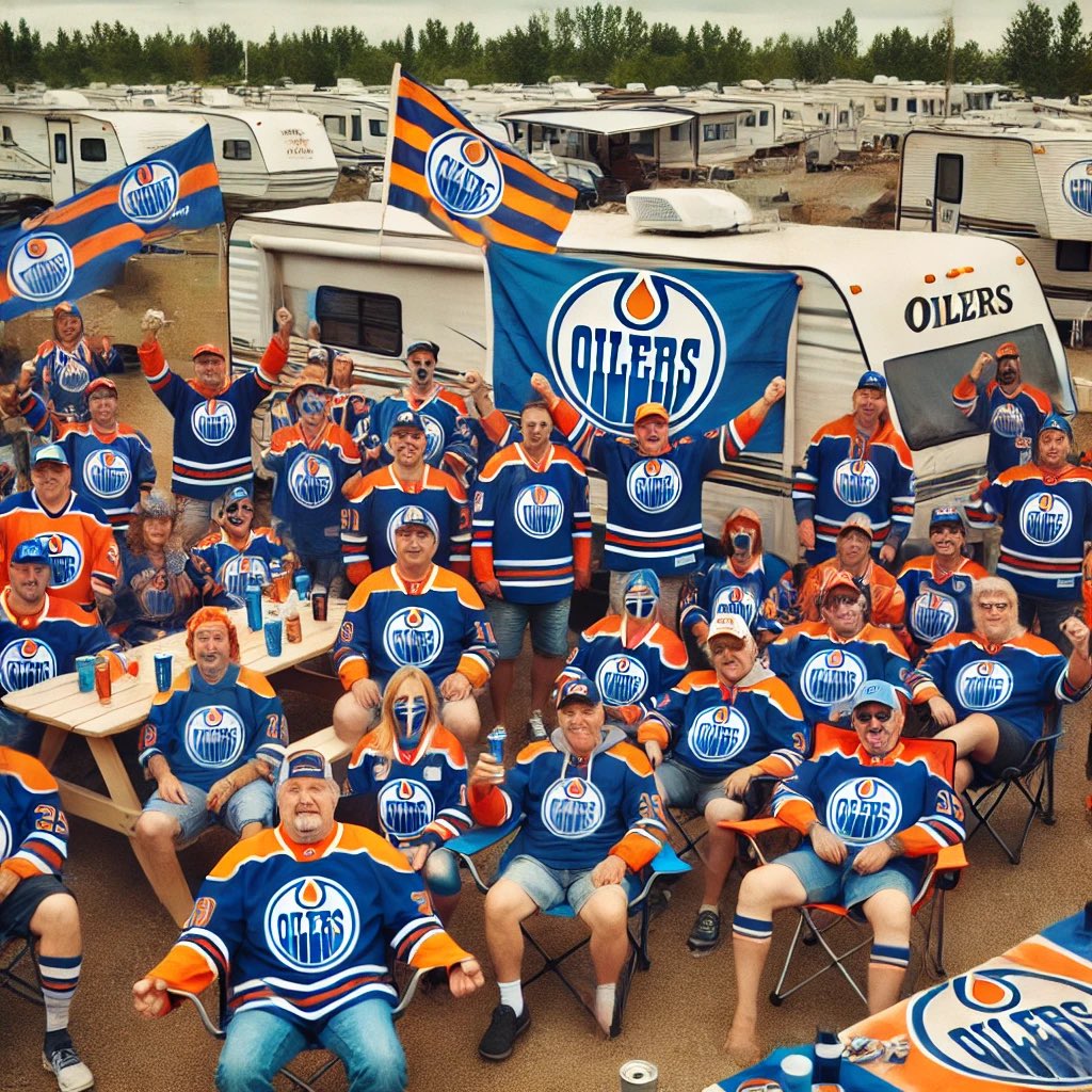Huge crowd at the Oilers / Canucks watch party in Edmonton