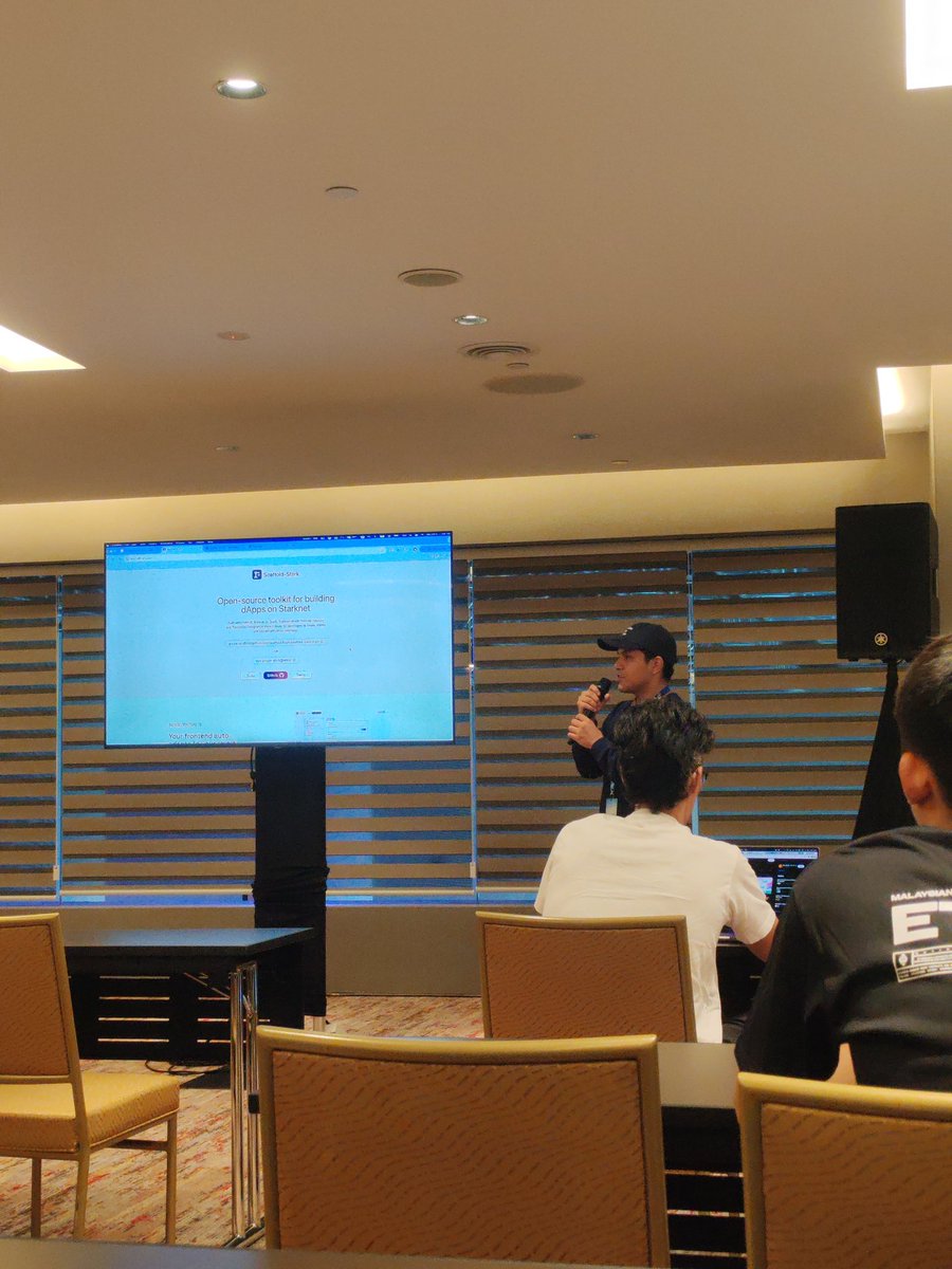 Jing Xuan (Jx) (@jingxuantmtn) on Twitter photo My 1st ETHKL session ~ <a href="/jrcarlos2000/">Carlos Ramos 📍 🗽</a> sharing about scaffold-stark💯 gotta pickup some Cairo with speedrun starknet soon 😎 My 1st ETHKL session ~ <a href="/jrcarlos2000/">Carlos Ramos 📍 🗽</a> sharing about scaffold-stark💯 gotta pickup some Cairo with speedrun starknet soon 😎