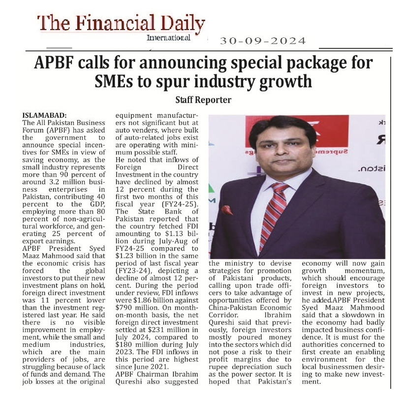 apbfpk's tweet photo. Press Release: APBF calls for announcing special package for SMEs to spur industry growth

Read More: https://t.co/4kzYcQ0whM
https://t.co/pR1HYSNr0S
https://t.co/T77ZSFwFFA

#APBF #businesstips #opportunity #businessgrowth #Pakistan https://t.co/VKMJOiLpd5