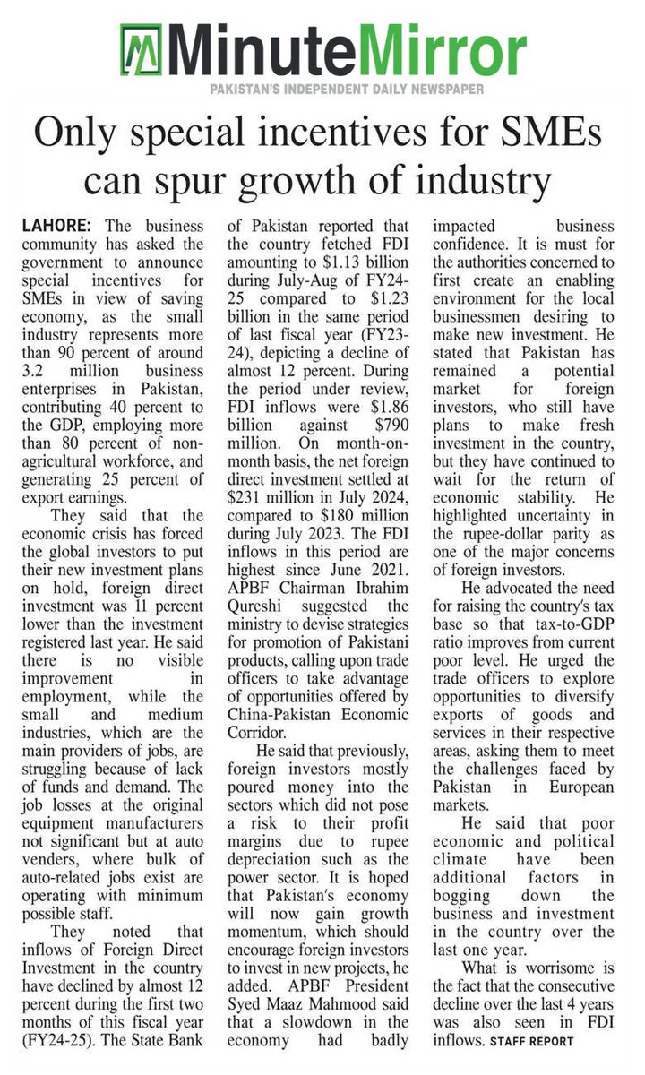 apbfpk's tweet photo. Press Release: APBF calls for announcing special package for SMEs to spur industry growth

Read More: https://t.co/4kzYcQ0whM
https://t.co/pR1HYSNr0S
https://t.co/T77ZSFwFFA

#APBF #businesstips #opportunity #businessgrowth #Pakistan https://t.co/VKMJOiLpd5
