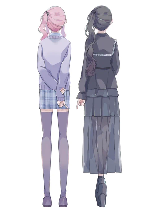 【再投稿】 イラストを描かせていただきました 日向ちゃんと瑞希をリボンで繋いでいるの素敵すぎます!!